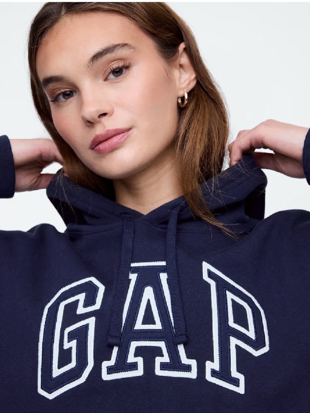 GAP FACTORY | Sweatshirt | GAP Logo Hoodie Sweatshirt | Navy Uniform - Picture 2 of 10